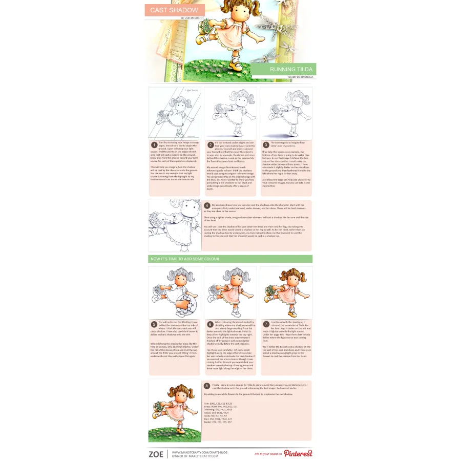 A published step by step colouring tutorial.