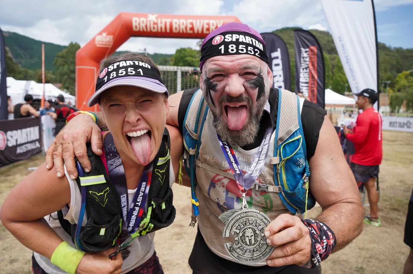 Finish line faces.