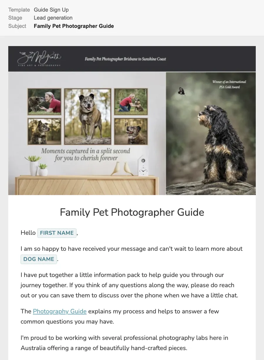 Guide Sign Up template