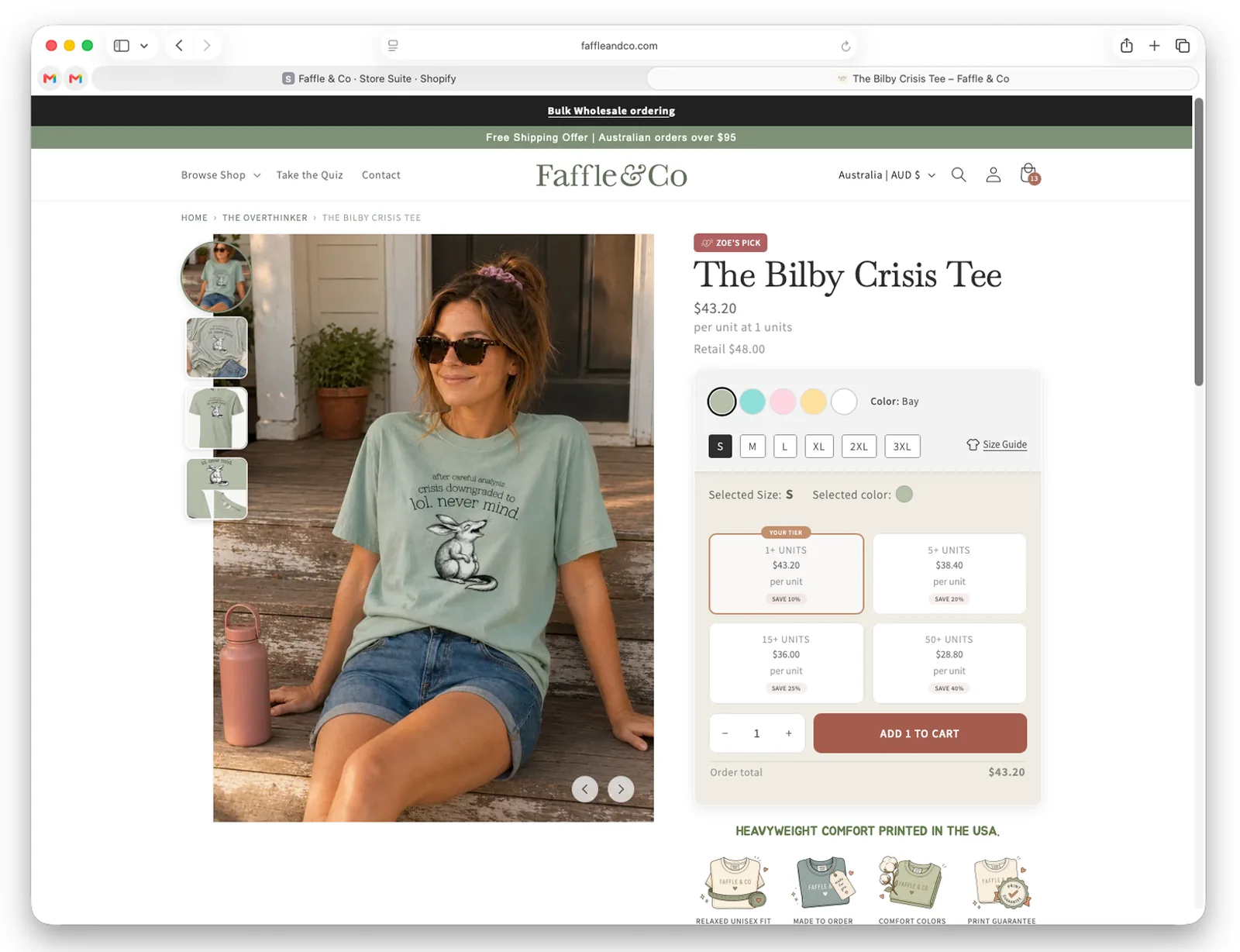 Trade prices and quantity breaks on a product page.